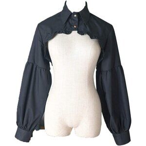 Women's Black Detachable Dickey Blouse False Collar Half Shirt Crop Top Blouse